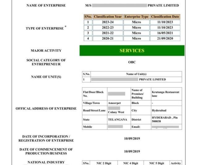 MSME REGISTRATION ONLY @500