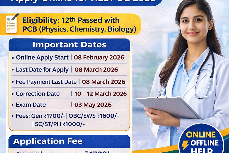 NTA NEET UG Online Form 2026 – Apply Online, Dates, Fee, Eligibility